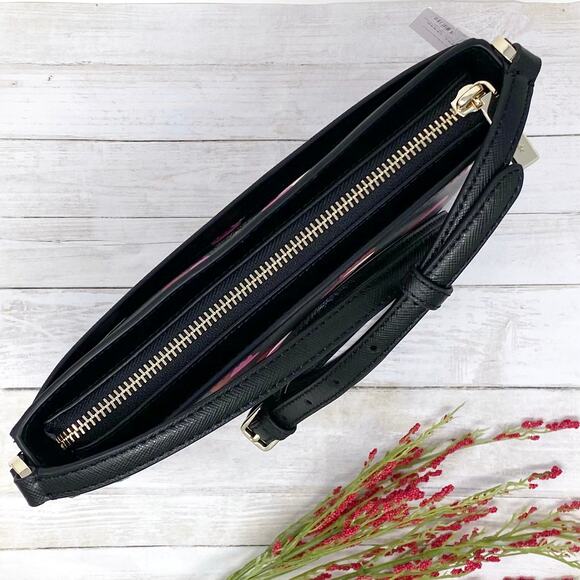 Kate Spade Rory Crossbody Purse in Black Multi Hearts k6176 - Picture 3 of 6